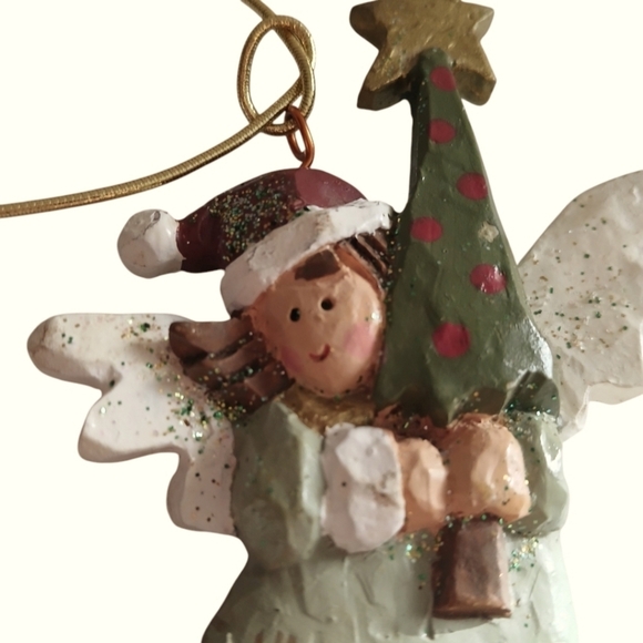 Kurt Adler Christmas Ornament Angel Carrying Christmas Tree Angel Heights - Picture 4 of 13